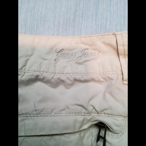 Guess Jeans Ladies Khaki Pants Beaded Side 4 Zip Pockets Tie Legs Size 26 (2) - Picture 3 of 7
